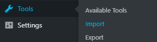 The import menu item is available under Tools.